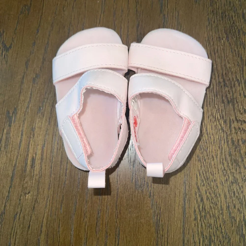 Nuby Baby Girl Light Pink Strappy Sandals Size 2